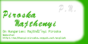 piroska majthenyi business card